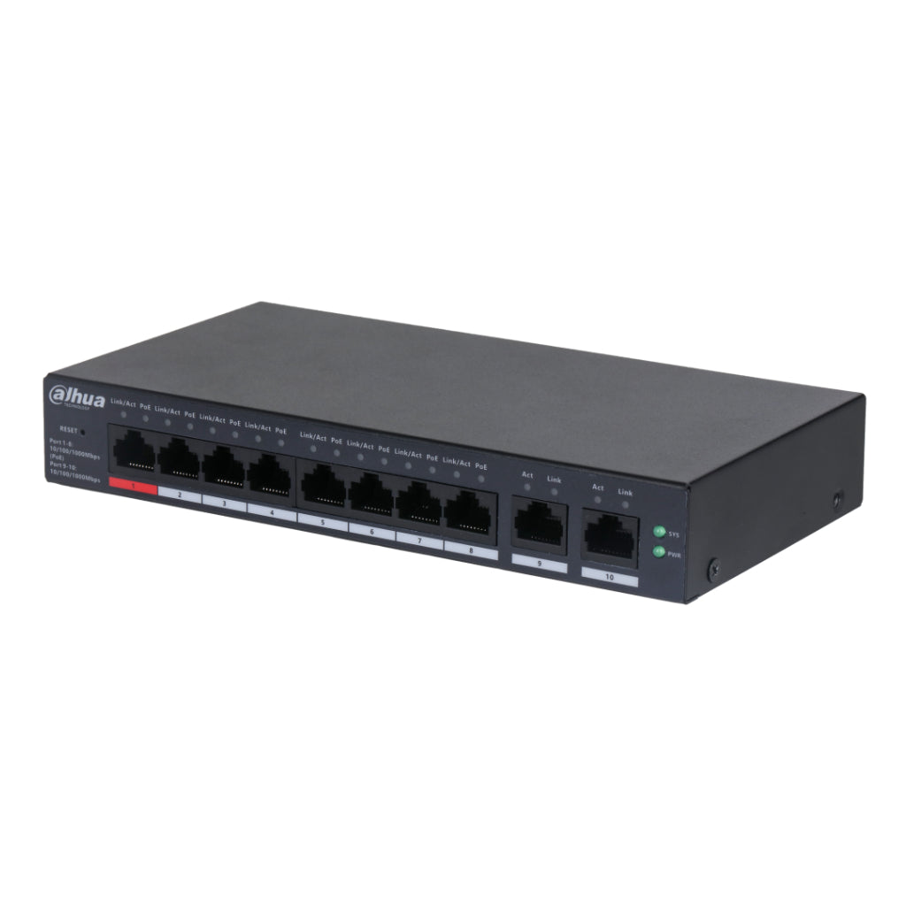 [CS4010-8GT-110] Switch PoE 8 puertos Gigabit + 2RJ45 Uplink Gigabit 110W Gestionable en Cloud Layer2