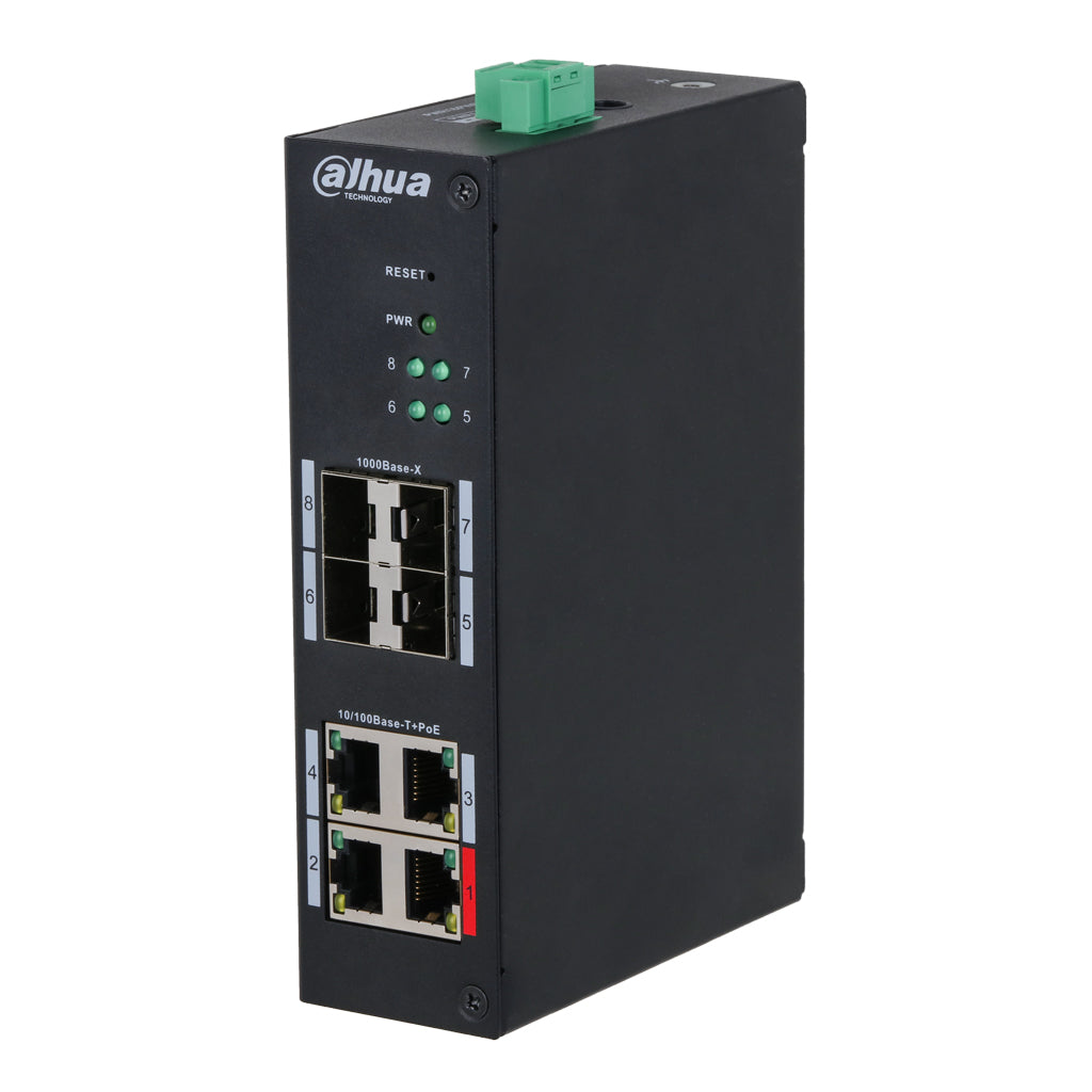 [HS4408-4ET-96] Switch Hardened PoE 4 puertos 10/100 +4SFP Gigabit 96W Gestionable Layer2