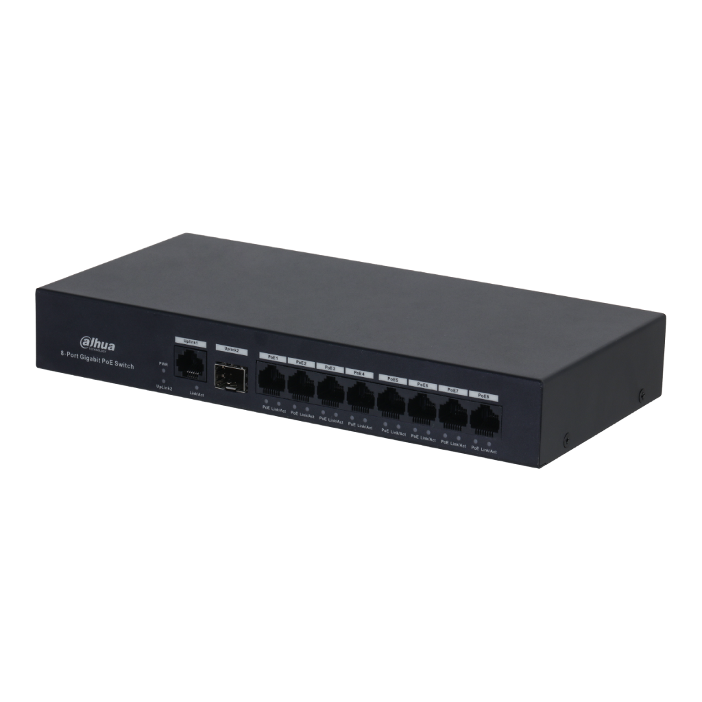 [PFS3110-8GT-65] Switch PoE 8 puertos Gigabit +1RJ45 Uplink Gigabit +1SFP 65W No_Gestionable Layer2