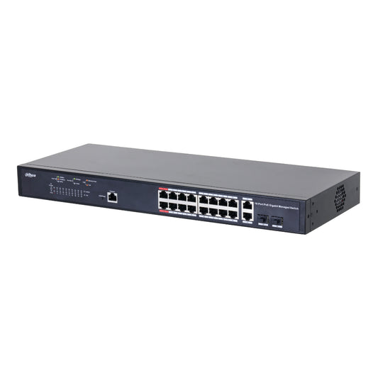 [PFS4218-16GT-130] Switch PoE 2.0 16 puertos Gigabit + 2 Combo Gigabit RJ45/SFP Uplink 130W Gestionable Layer2