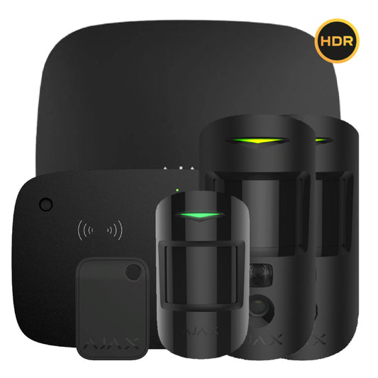 [HUB2KIT-MP-PRO-KPD-HDR-BL1] Kit Ajax negro. Hub 2 + 2MotionCam-HDR + MotionProtect + KeyPad Combi + Tag