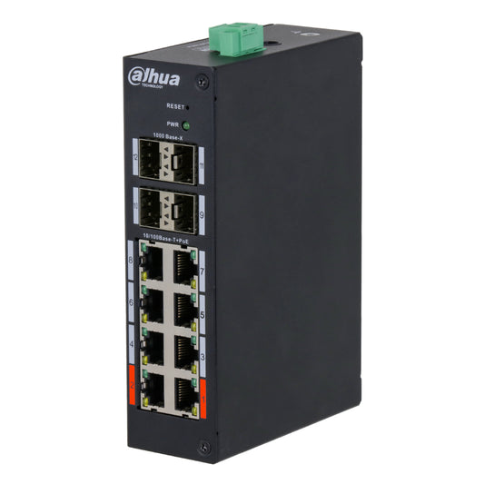 [HS4412-8ET-120] Switch Hardened PoE 8 puertos 10/100 +4SFP Gigabit 120W Gestionable Layer2