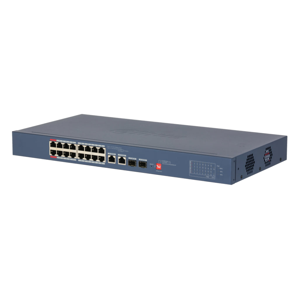 [CS4218-16ET-135-V2] Switch PoE 16 puertos 10/100 + 2 Combo Gigabit RJ45/SFP Uplink 135W Gestionable en Cloud Layer2