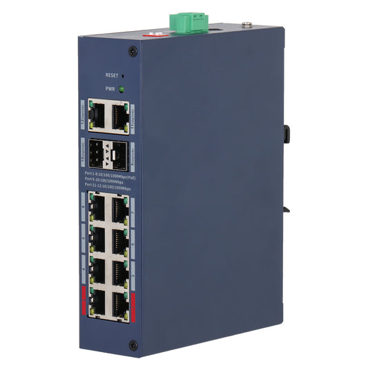 [CHS4212-8GT-110] Switch Hardened PoE 8 puertos Gigabit + 2RJ45 Uplink Gigabit + 2SFP Gigabit 110W Gestionable en Cloud Layer2