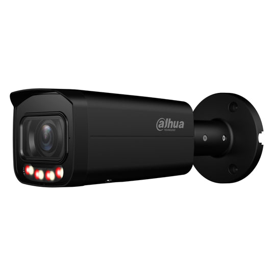 [IPC-HFW3449T-ZS-IL-B] Tubular IP 4M H265 FULL COLOR WDR Iluminación Dual LED60m/IR60m 2.7-13.5mm IP67 PoE MIC AI. Color Negro