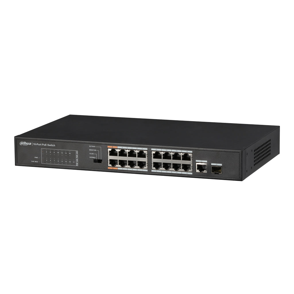 [PFS3117-16ET-135] Switch PoE 16 puertos 10/100 + 1 Combo Gigabit RJ45/SFP Uplink 135W No_Gestionable Layer2