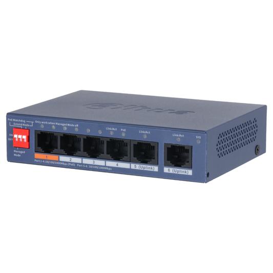 [CS4006-4GT-60-V2] Switch PoE 4 puertos Gigabit + 2RJ45 Uplink Gigabit 60W Gestionable en Cloud Layer2