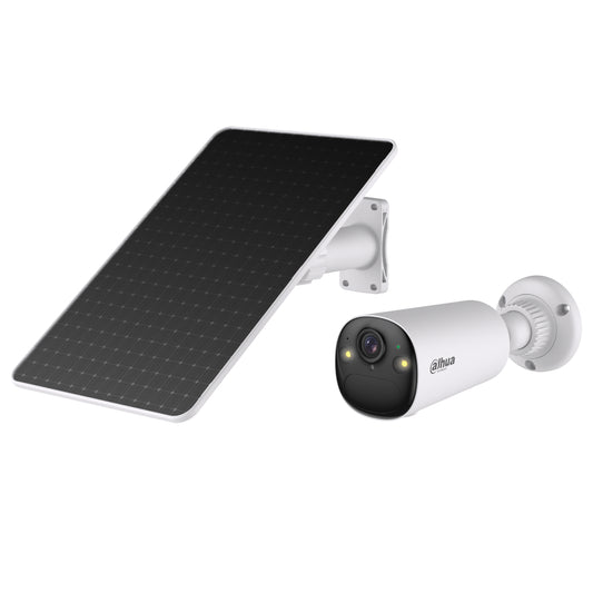 [BF4CP-XL/M0508] Tubular IP H265 4M Iluminación Dual LED20m/IR15m 2.1mm IP66 PIR MIC/Altavoz WiFi AI con batería + Panel Solar