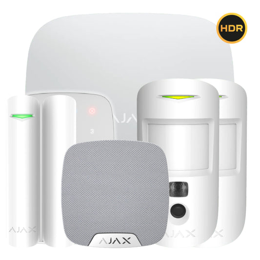 [HUB2KIT4G-DP-PHOD-HDR-WH1] Kit Ajax blanco. Hub 2 4G + 2MotionCam HDR PhOD + DoorProtect + KeyPad + HomeSiren